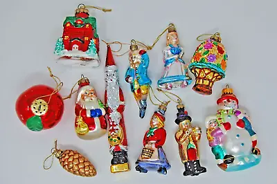 10 Vintage Mercury Glass Christmas Ornaments Santa 12 Days Tree House Pine Cone • $24.99