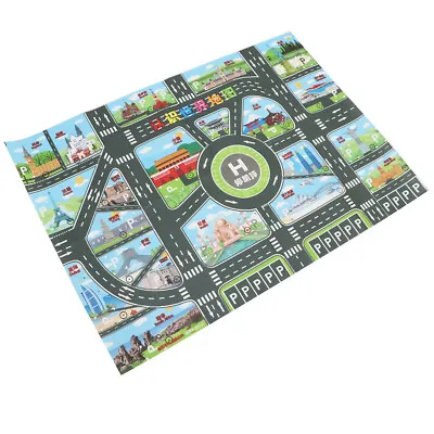 World Map Traffic Road Play Mat For Car Train Track Toy Kid Games Rug Carpet • £6.31