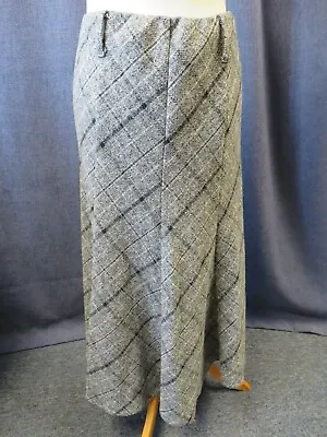 Grey Check Skirt SALOOS Size 14 Hardly Worn • £3.95