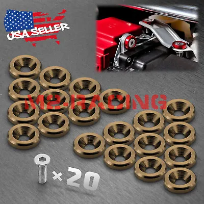 20PC Bronze CNC Billet Aluminum Bumper Fender Washer Engine Bay Dress Up Kit • $15.13