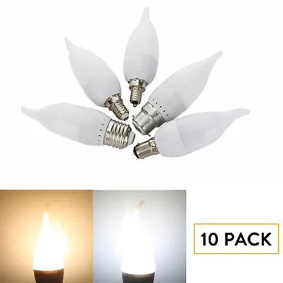 10x 3W LED Candle Light Bulbs Dimmable 15 Watt Equivalent E27 B22 E14 Lamps 220V • $38.49