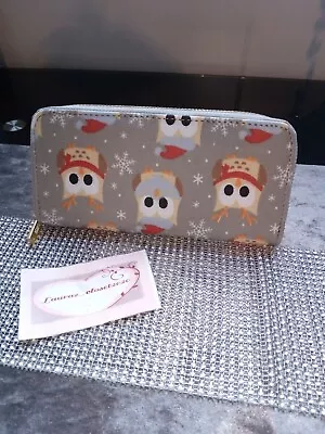 £8.50 • Buy 💗Ladies HT Fashion Large Wallet Purse C/w Detachable Wrist Strap- Xmas Grey Owl