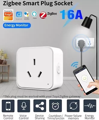 Zigbee 16A Smart Socket AU Plug Adapter Voice APP Control For Alexa Google Home • $24.99