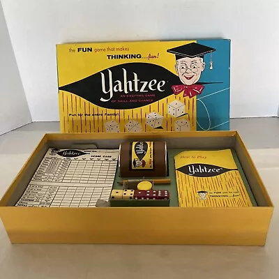 Vintage 1961 Yahtzee Dice Game With Scorecards ES Lowe Milton Bradley No.950 • $25.99