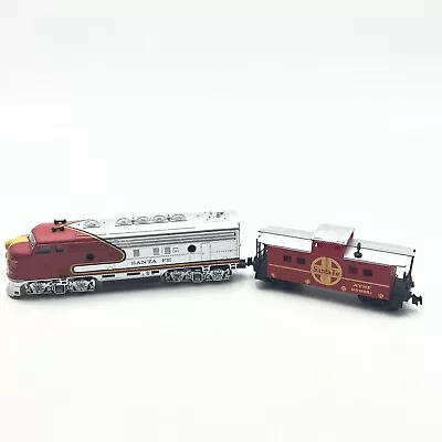 Life Like Ho Scale Santa Fe Emd F7 Diesel Locomotive 14595 & Caboose- Tested!! • $49.99