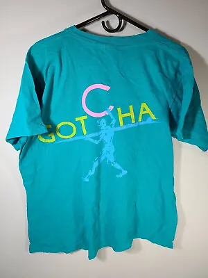Vintage 90s GOTCHA Surf Skate T-Shirt Green Sz Large Single Stitch Made In USA • $24.99