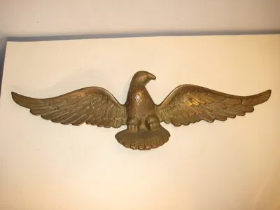 Vintage American Eagle Hanging Wall Plaque Decor Brass Cast Metal 18  Wingspan • $39.99