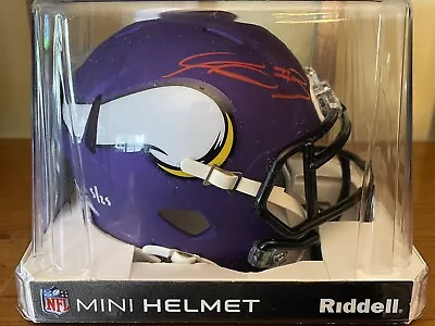 Fanatics Jordan Addison Autographed Mini Helmet Viking 5/25 RARE Red Signature • $37