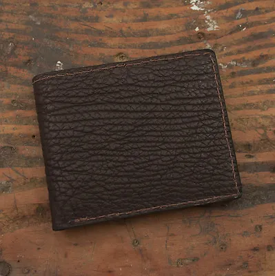 Brown Bifold Shark Skin Amish Handmade Wallet - Genuine Sharkskin & Made In USA • $79.95