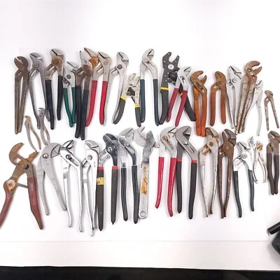 $64.95 • Buy 34 Channel Lock Type Adjustable Pliers Lot Craftsman Thorsen Fuller Vaco Miltex