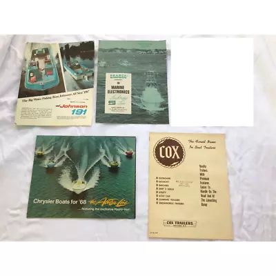 Vtg 1968 Speedboat Catalogs & Brochures 60s Boat Chrysler Johnson 191 Glastron • $29.99