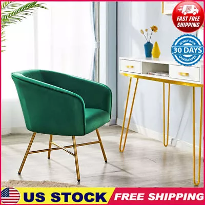 Living Room Velvet Club Accent Chair Padded Seat Cushion Round Back Furniture US • $92.35