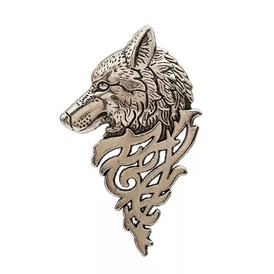 Classic Retro Europe Wolf Badge Brooch Lapel Pin Men Women Shirt Suit Accessory • £3.59