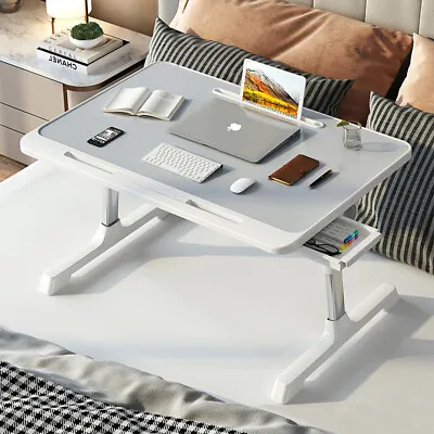 Adjustable Tilt Bed Laptop Table Folding Bed Tray Lap Study Desk Notebook Stand • £13.94