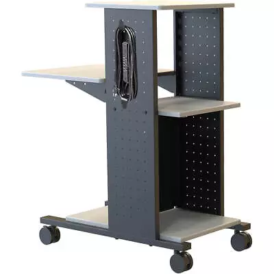 Steel Rolling Projector Stand / Av Cart 3 Shelves Keyboard Tray And Power • $365.42