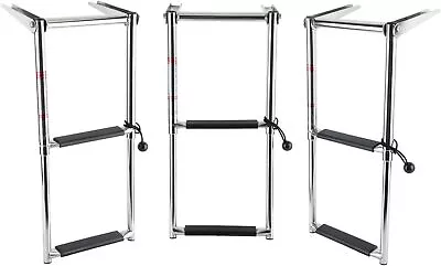 Telescoping 2 Step Boat Ladder Stainless Steel Pontoon Extendable Deck Ladder  • $47.99