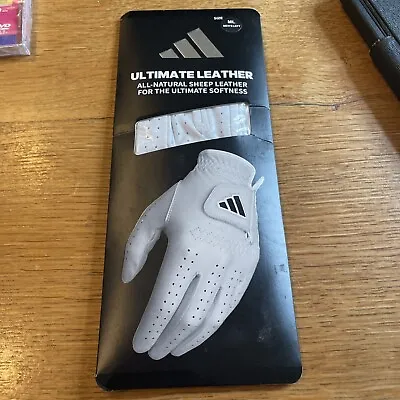 Adidas Ultimate Single Leather Glove White Mens Medium Left - (H2 • £17.50