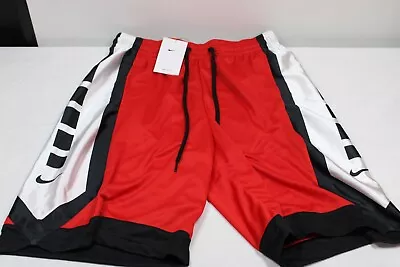 Nike Mens Red DRI-FIT Elite Basketball Shorts DH7142-657 White Stripe New • $24.99