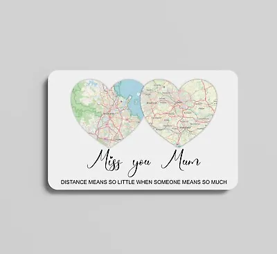Miss You Mum Mothers Day Gift Personalised Wallet Card Distance Means So Little • £6.99