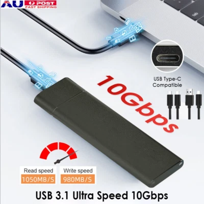 $26.26 • Buy M2 SSD Hard Case NVME PCIe Enclosure M.2 To USB Type C 3.1 GEN2 M Key Adapter AU