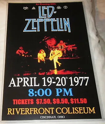 $13.99 • Buy Led Zeppelin 1977 Riverfront Coliseum Replica Concert Poster