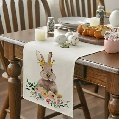 Easter Bunny Dining Table Runner Rectangular Tablemat Easter Home Decor 13 X 72  • £7.59