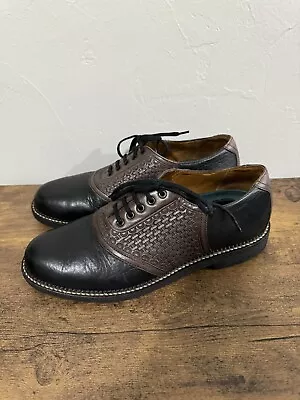 H.S. Trask Saddle Two Toned Shoes Lace Up Oxford Brown Men's 9M • $33