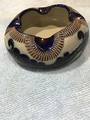 1979 Merkelbach Salzglasur Goebel Salt Glaze Pottery Ashtray Cobalt Blue Euc • $28