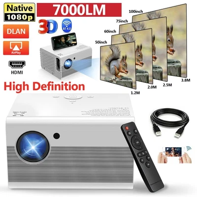 $206.99 • Buy 4K WiFi Bluetooth Android Theater Projector Cinema USB TV Stick HDMI VGA AV PS4