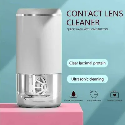 Rechargeable Auto Cleaner Care Ultrasonic Contact Lens Case Cleaning Machine USA • $18.89