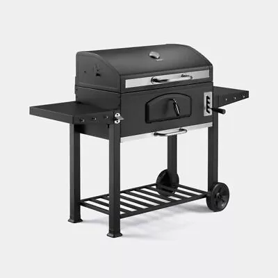 XL American Style Charcoal BBQ Grill Outdoor Garden Cooking With Wheels • £285.99