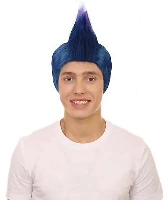 Adult Mohican Mohawk Blue Short Wig Cosplay Punk Rock Rooster Party Hair HM-255A • $23.60