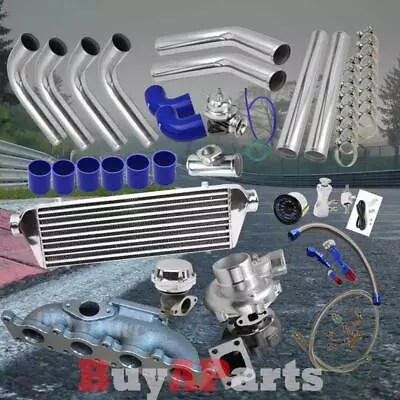 Turbo/Turbocharger + Cast Manifold DIY Chrome Blue Upgrade Kit For Audi TT 1.8T • $689.98