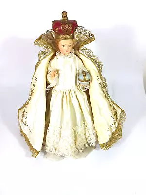 Vintage Jesus Infant Of Prague Statue Plaster Figurine Statue Repaired • $68