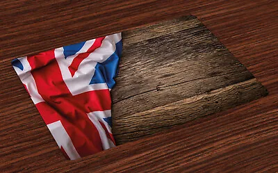 Union Jack Place Mats Set Of 4 Flag On Oak Board • £16.99