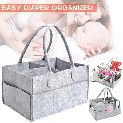 £7.29 • Buy Baby Diaper Organizer Storage Box Caddy Felt Changing Nappy Kids Carrier Bag UK