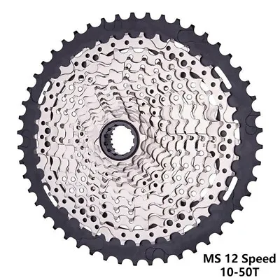 Bicycle Cassette 12 Speed 10-50T MS Sprocket Mountain Bike Wide Ratio Flywheel • $39.99