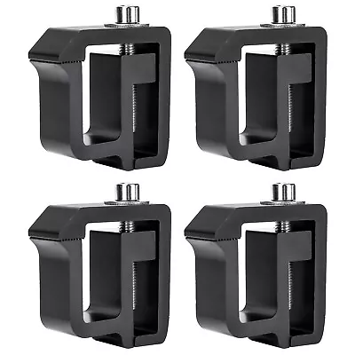 Set Of 4 Aluminum Mounting C Clamps For Truck Rack Camper Shell Utility Black • $29.90