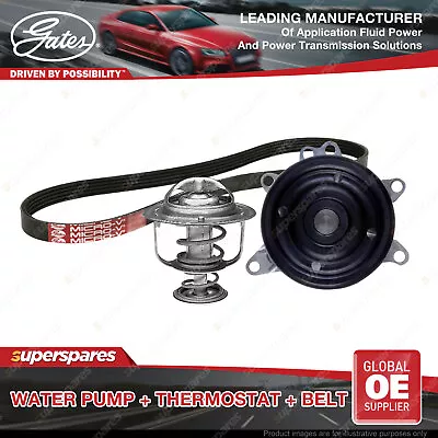 Gates Water Pump + Thermostat + Belt Kit For Toyota Corolla ZZE142 1.8L 1ZZFE • $132.94