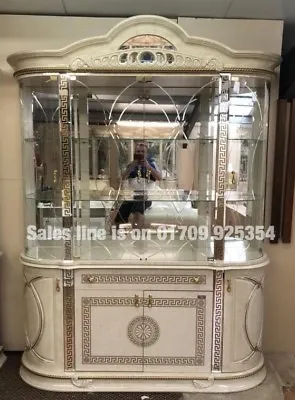 £1530 • Buy Versace Design Cream & Gold Italian High Gloss 4 Door Vitrine/display Unit