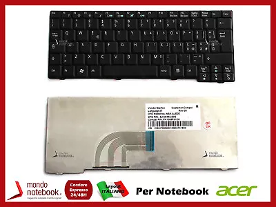 Italian Keyboard Layout For Netbook ACER Aspire One KAV60 Black • £28.33