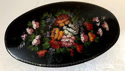 Vintage Antique Hand Painted Toleware Trinket Box • $3