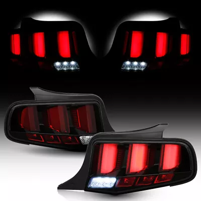 Fit 10-12 Ford Mustang [Red LED Tube] Sequential Bar Tail Light Brake Lamp Black • $276.95