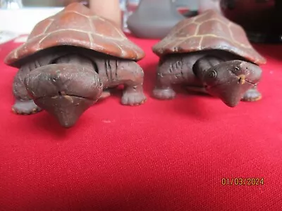 Pair Vintage Chinese Yixing Reticulated Tortoise • $75