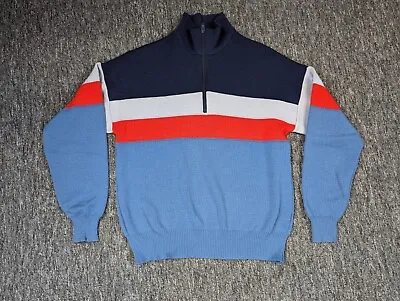 Vintage Demetre 1/4 Zip Sweater M Wool Downhill Ski Olympic Racing • $124.94