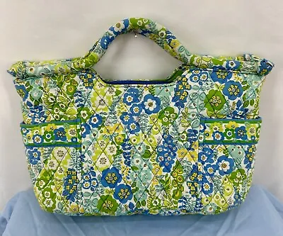 Vera Bradley Small Yellow/ GreenBlue Tote/ Book/Lunch Bag Small Handle • $12.99