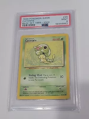 1999-2000 Pokemon Base Set *4th Print POP 29* Caterpie 45/102 PSA 9 Mint WOTC • $25