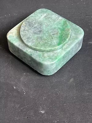 Russian 1978 Carved Marble Jade Stone Gemstone Box Antique Vintage Soviet Snuff • $4.99