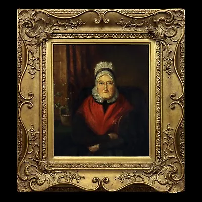 Antique C.1830 Charming Portrait Painting Of An Elderly Lady • £380