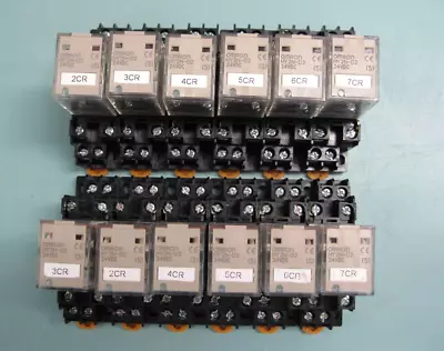 Lot (14) Omron MY2N-D2 Relay With 2-M4x10 Socket Base E18 • $39
